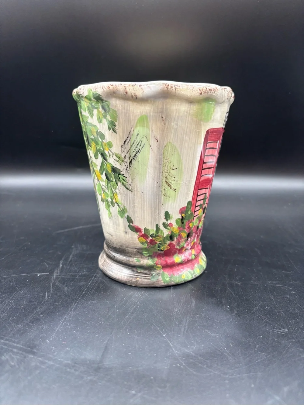 Rue de Paris Handpainted Mug Tabletops Unlimited Large Handle Coffee 5 1/2” Tall